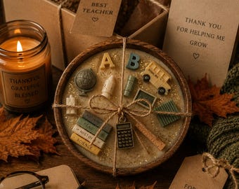 Teacher Appreciation Candle, Thank You for Helping Me Grow, Teacher Gift, Back to School Gift, Wooden Bowl Candle