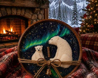 Northern Lights Polar Bear Decorative Soy Candle
