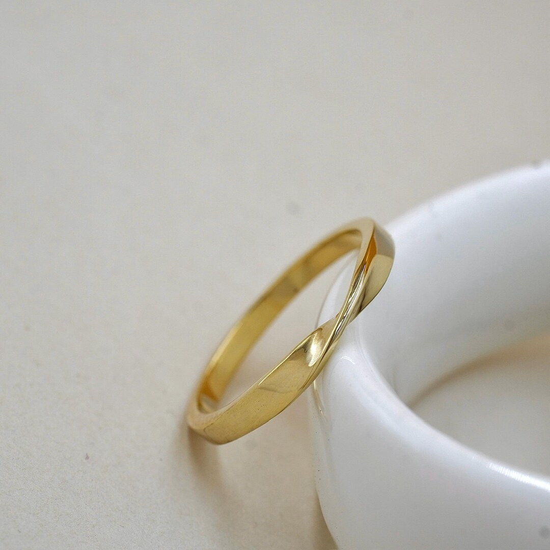 Mobius Ring Stack Gold Twist Mobius Band Ring – Minimalist Infinity Stackable Promise ...