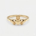 14K Gold Claddagh Ring \u2013 Heart, Hands, Crown Symbolism (Promise Ring)