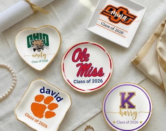 Bandeja personalizada para anillos de graduación, bandeja para pequeños objetos de la universidad, instituto, regalo de aceptación personalizado, promoción de 2026.