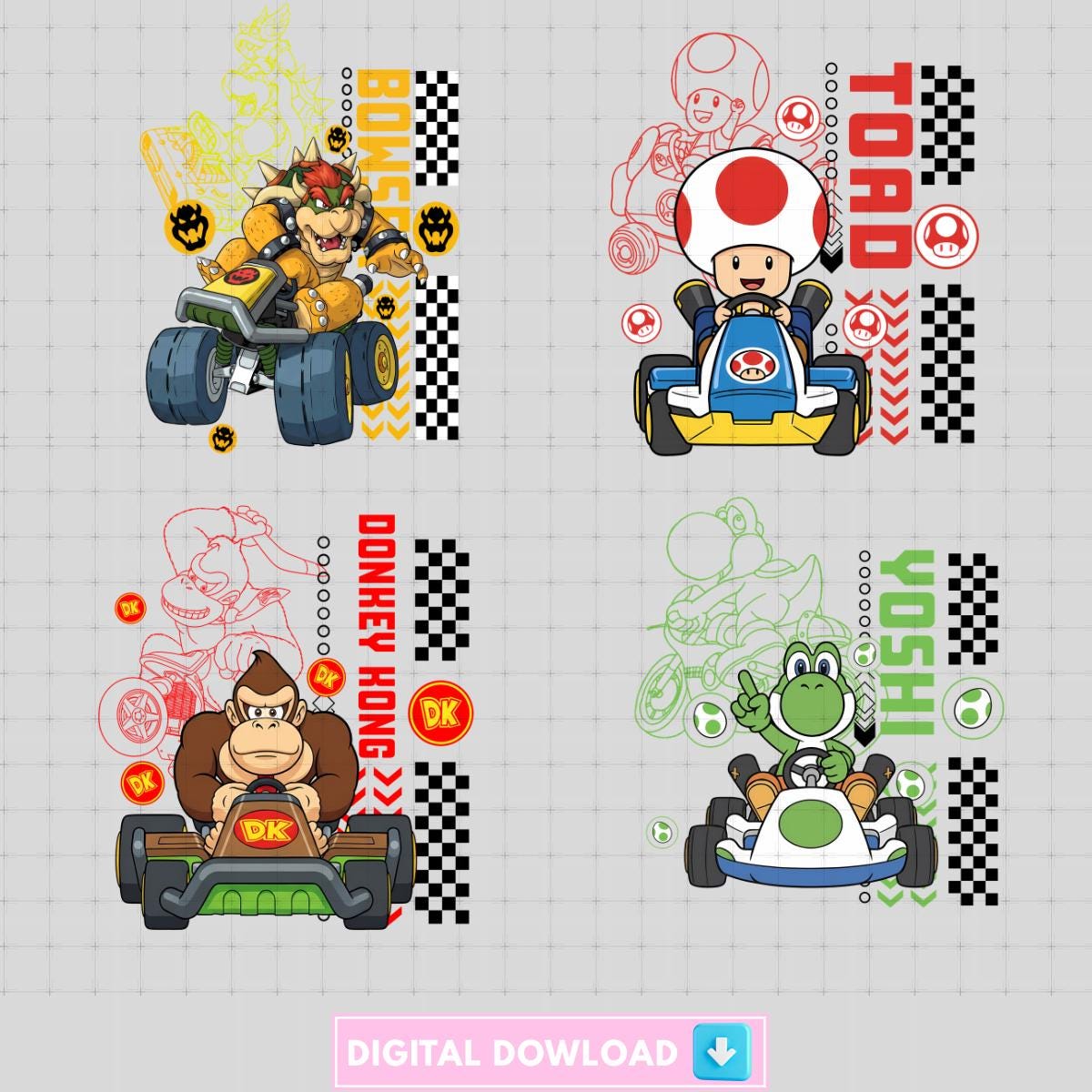 Mario Groupa Super Mario Group Bundle Pngs, Mario Group Matching Png File, Mario ...