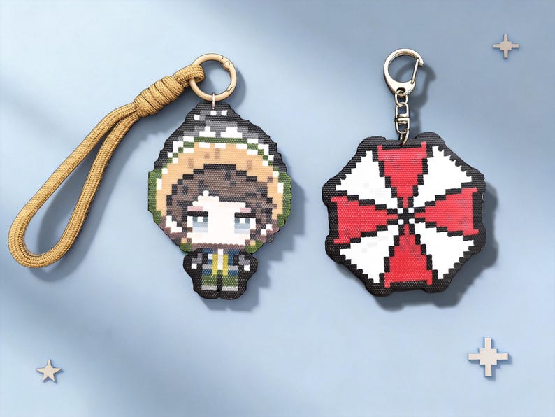 Octagonal Loops Resident Evil Bryan Keychain | Fan-made - Etsy