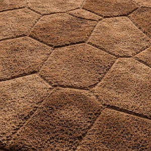 Hand Tufted Wool Rug, Soft Taupe Brown Geometric Modern Carpet image 6