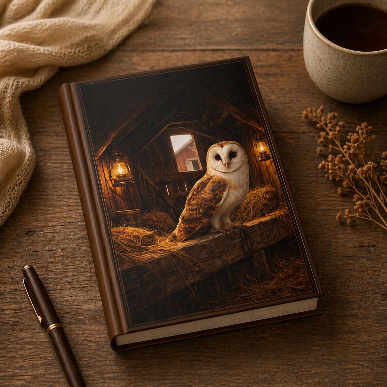 Barn Owl Journal | Rustic Barn Hardcover Notebook | Matte Cover Country Farm Owl Journal | Nature Wr