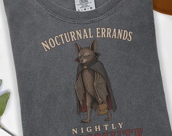 Camicia da pipistrello vampiro con valigetta, colori comodi gotici per il tragitto notturno in città, Halloween 1717