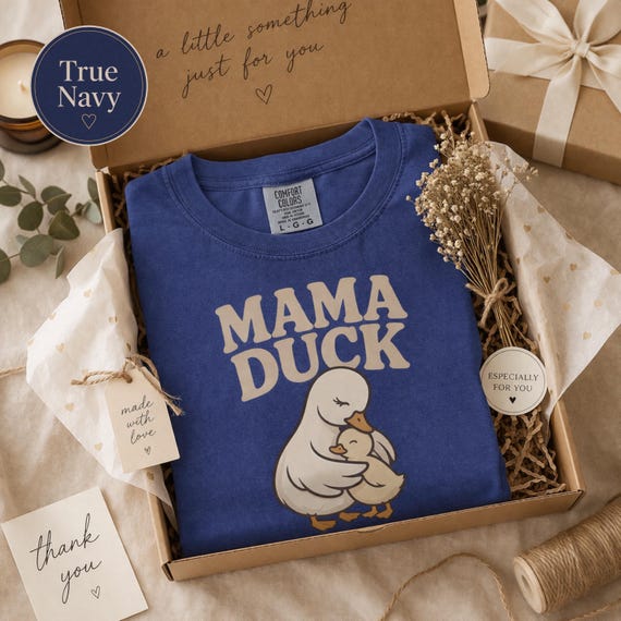 Mama Duck Shirt, Mothers Day Gift, Cute Mom Duck Tee, Minimal Animal Graphic Shirt, Comfort Colors Shirt, Gift for Mom, Aesthetic Mom Tee