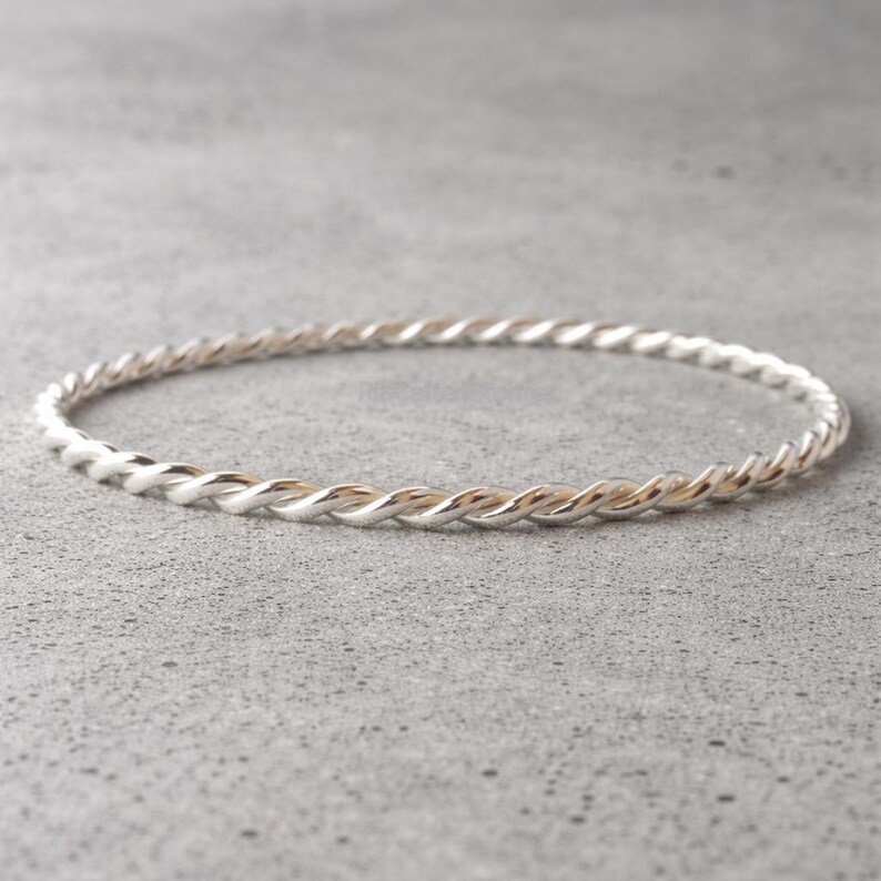925 Sterling Silver Twisted Rope Ring, Minimalist Braided Band, Dainty ...