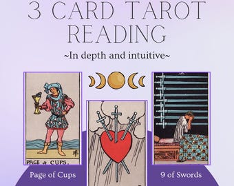 Intuïtieve tarotlegging met 3 kaarten (bezorging in pdf) Stel al je vragen voor duidelijkheid en advies