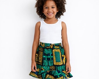 African Kids Skirt – Handmade Capulana Girl Skirt | Colorful Ethnic Cotton Skirt | Summer Toddler Skirt | Mozambique Fabric Clothing