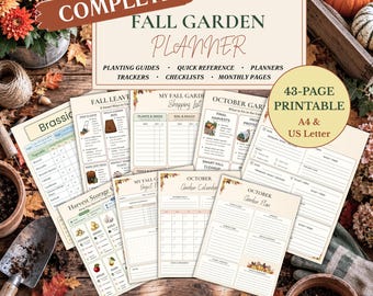 Gartenplaner für den Herbst zum Ausdrucken – Pflanzanleitungen, Garten-Checklisten, Übersichten & Monatsplanung, PDF