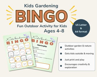 Kinder Garten Bingo, Outdoor Natur Schnitzeljagd Aktivität (digitaler Download)
