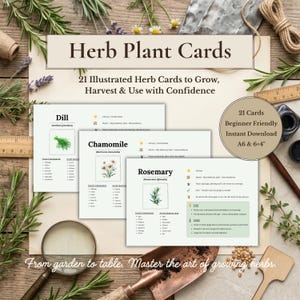 Herb Reference Cards | Companion Planting, Growing Guide & Plant Care | Printable Garden PDF