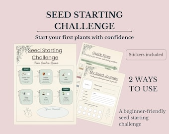 Anfänger Seed Beginnende Herausforderung | Plant Tracker für Deine ersten Pflanzen | Gartenplaner (PDF Download)