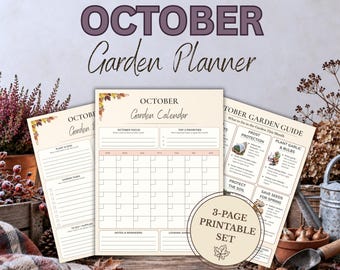 Gartenplaner für Oktober zum Ausdrucken – Monatskalender, Gartenplan & Herbst-Gartenratgeber