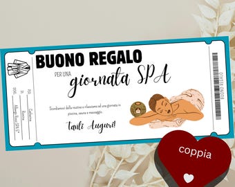Good day for SPA for ragazzo or ragazza | Idea regalo sorpresa coppia | improve | wellness | Tempo insieme | Personalizable PDF