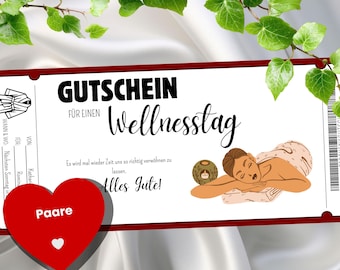 Wellness voucher for couples | Time instead of things | Personalized gift | Printable PDF | Last-minute gift idea for boyfriend/girlfriend