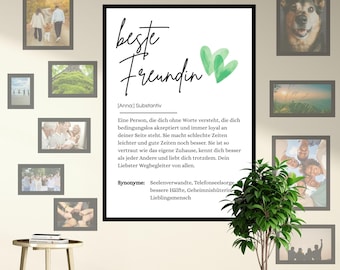 BEST FRIEND Definition Poster A4 | Loving Gift Idea for Birthdays and Christmases | Instant PDF Template Download | Last Minute Gift