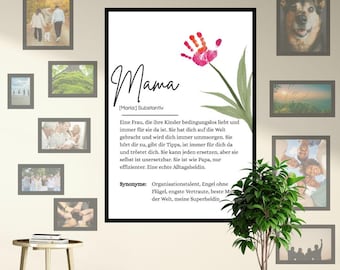 Definition MAMA Poster, Customizable A4 | Loving Gift Idea for Mother's Day, Birthday, Christmas | Instant PDF Template Download
