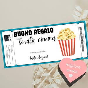 Serata Cinema | Idea Regalo Originale per migliore amica | Buono Regalo Compleanno Natale | Voucher Film per Serata Insieme |   Girls Night
