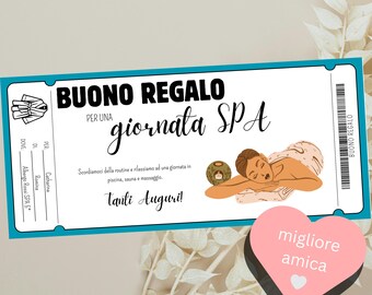 Good day for SPA for my best friends | Idea regalo sorpresa amici | improve | wellness | Tempo insieme | Personalizable PDF