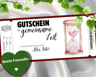 Regalo per il tuo migliore amico: buono per trascorrere del tempo di qualità insieme | Regalo di un'esperienza personalizzata | Modello di buono PDF | Regalo dell'ultimo minuto