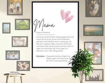 Definition MAMA Poster A4 | Loving gift idea for Mother's Day, Birthday, Christmas | PDF template instant download | Last minute gift
