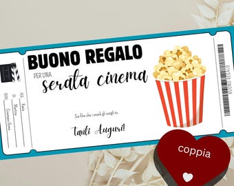 Serata Cinema romantica | Idea Regalo Originals per Ragazzo:a | Buono Regalo Compleanno Natale | Voucher film via Tempo Insieme | Date night