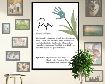Personalized A4 poster defining "Dad" | Loving gift idea for Father's Day, Birthday, Christmas | Instant PDF template download
