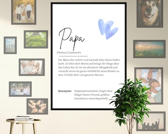 Definition of "Dad" Poster A4 | Loving gift idea for Father's Day, Birthday, Christmas | Instant PDF template download | Last-minute gift