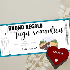 Buono regalo fuga romantica per ragazzo or ragazza | Idea regalo coppia | Viaggio sorpresa | Tempo insieme | Personalizable PDF