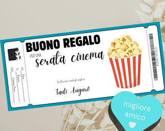 Serata Cinema | Idea Regalo Originale per migliore amico | Buono Regalo Compleanno Natale | Voucher film via Serata Insieme |   Girls night