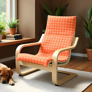 Orange Geometric Pattern Cushion Cover, Compatible with IKEA Children's Poang