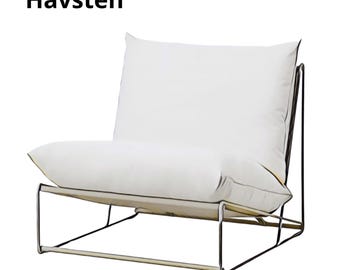 Juego de fundas Havsten a medida, hecho a medida, compatible con la silla o el sofá Havsten de IKEA (fundas para cojines de asiento y respaldo).