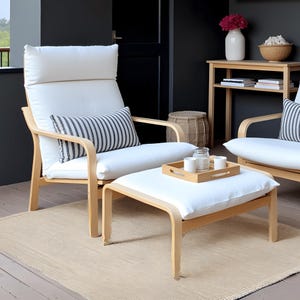 Ready To Ship - Natural White Bouclé Poäng Slipcovers – Compatible with IKEA Poäng Chair & Footstool