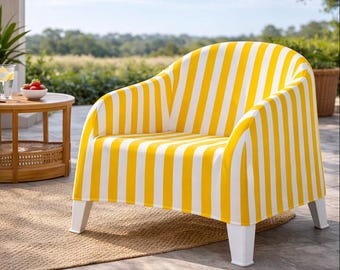Yellow Stripe Slipcover for IKEA Skarpo Chair – Custom Fit Outdoor Cover, Washable Patio Upgrade – Made to Order