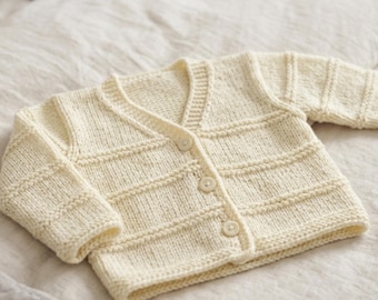 Patrón para tejer cárdigan de bebé / Desde recién nacido hasta 36 meses / Patrón fácil para suéter de bebé en PDF / Patrón para tejer chaqueta de niño pequeño / Tutorial para hacer cárdigan infantil