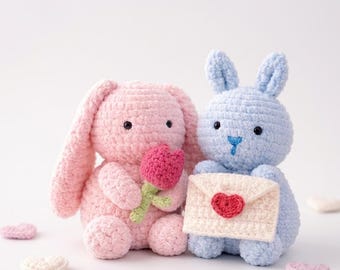 Patrón de amigurumi de conejito de ganchillo, tutorial para juguete de conejo de peluche (descarga en PDF)