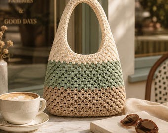Crochet Tote Bag Pattern, Granny Stitch Shoulder Bag, Beginner Friendly PDF