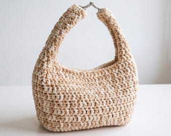 Patrón de bolso de ganchillo en PDF, bolso de mano estructurado, ganchillo doble para principiantes (descarga digital)