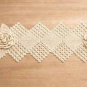 Crochet Table Runner Pattern, Floral Lace, Rose Design, Beginner Friendly (PDF Download) image 4