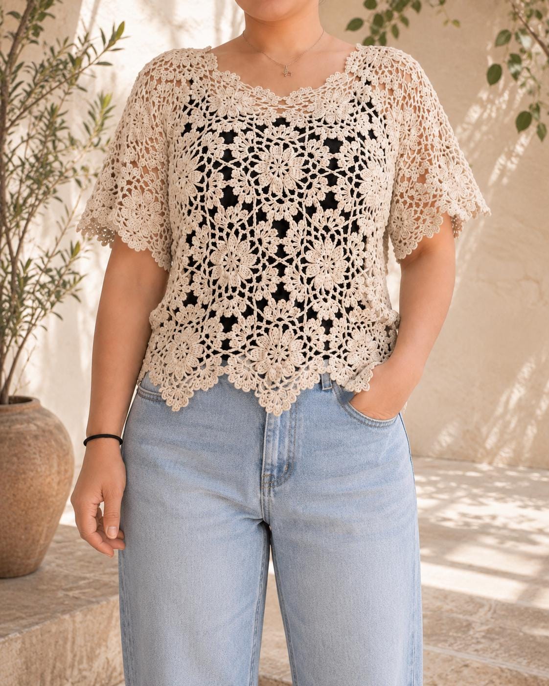 40 Crochet Blouse Patterns with Lace, Wraps, and Granny Squares 25 Crochet Blouse Pattern Flower Motif Boho Lace Summer Top