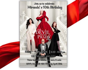 Editable The Devil Wears Prada 2 Movie Invitation (Digital Download)
