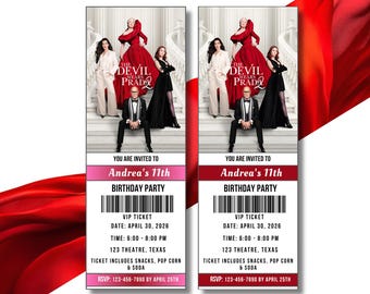 Editable The Devil Wears Prada 2 Movie Ticket Invitation (Digital Download)