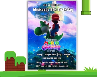 Editable Super Mario Galaxy Movie Birthday Invitation (Digital Download)