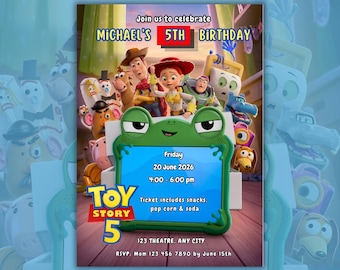 Editable Toy Story 5 Movie Birthday Invitation (Digital Download)