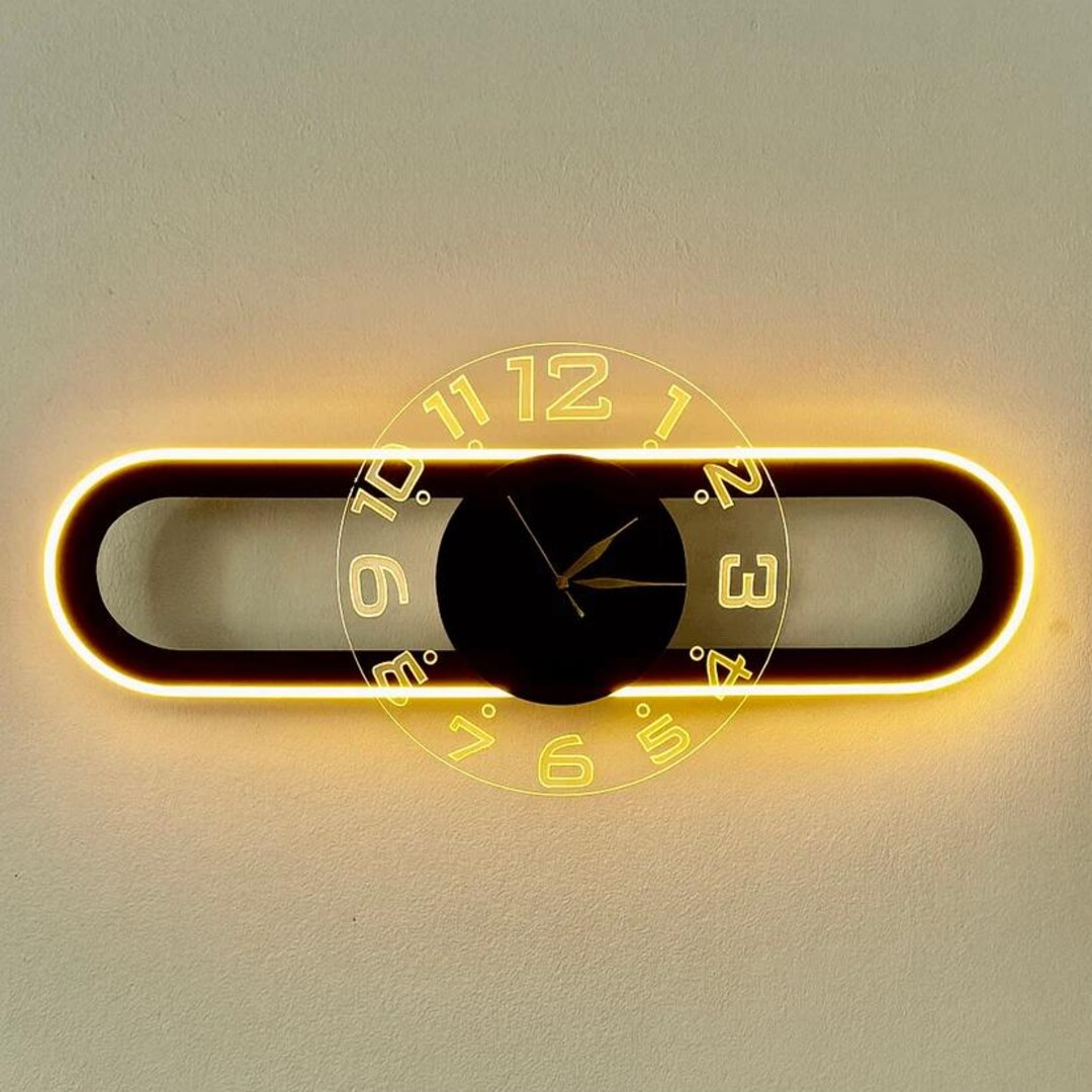 Auraclock 2-in-1 Vertical and Horizontal Clock Home and Office Wall ...