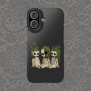 Gruselige Pflanzenkapseln Snap Cases | Handyhülle Blumentopf / Puppengesicht
