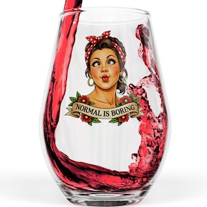 Gothic Wine Glass: "Normal is Boring" Statement Drinkware – Dark Alt Gift