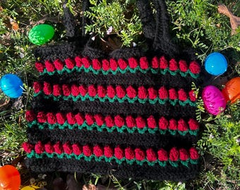 Crochet Spring Easter Tulip Tote Bag